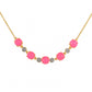 Pozlacený Stříbrný Náhrdelník s Etiopským Neónově Růžovým Opálem a Bílým Topazem
