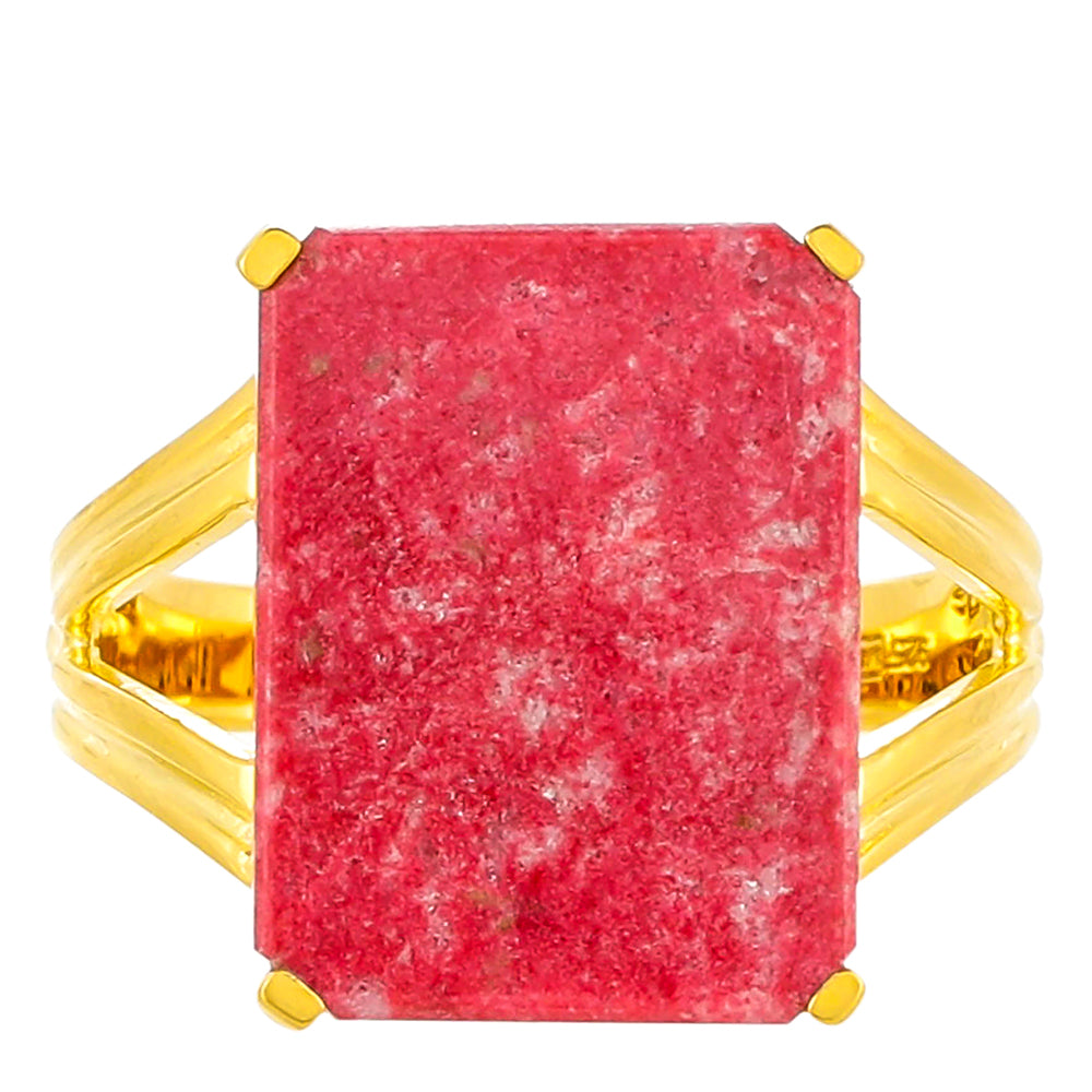 Pozlacený Stříbrný Prsten s Thulitem