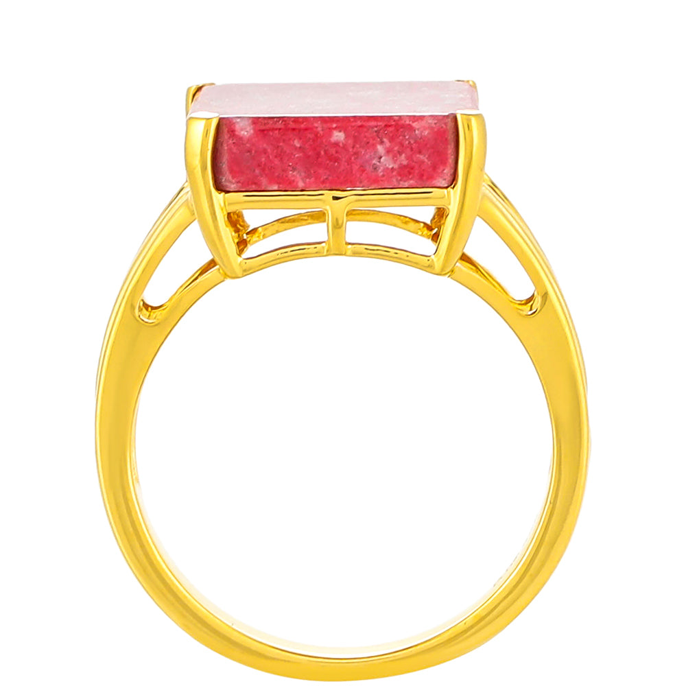 Pozlacený Stříbrný Prsten s Thulitem 4 