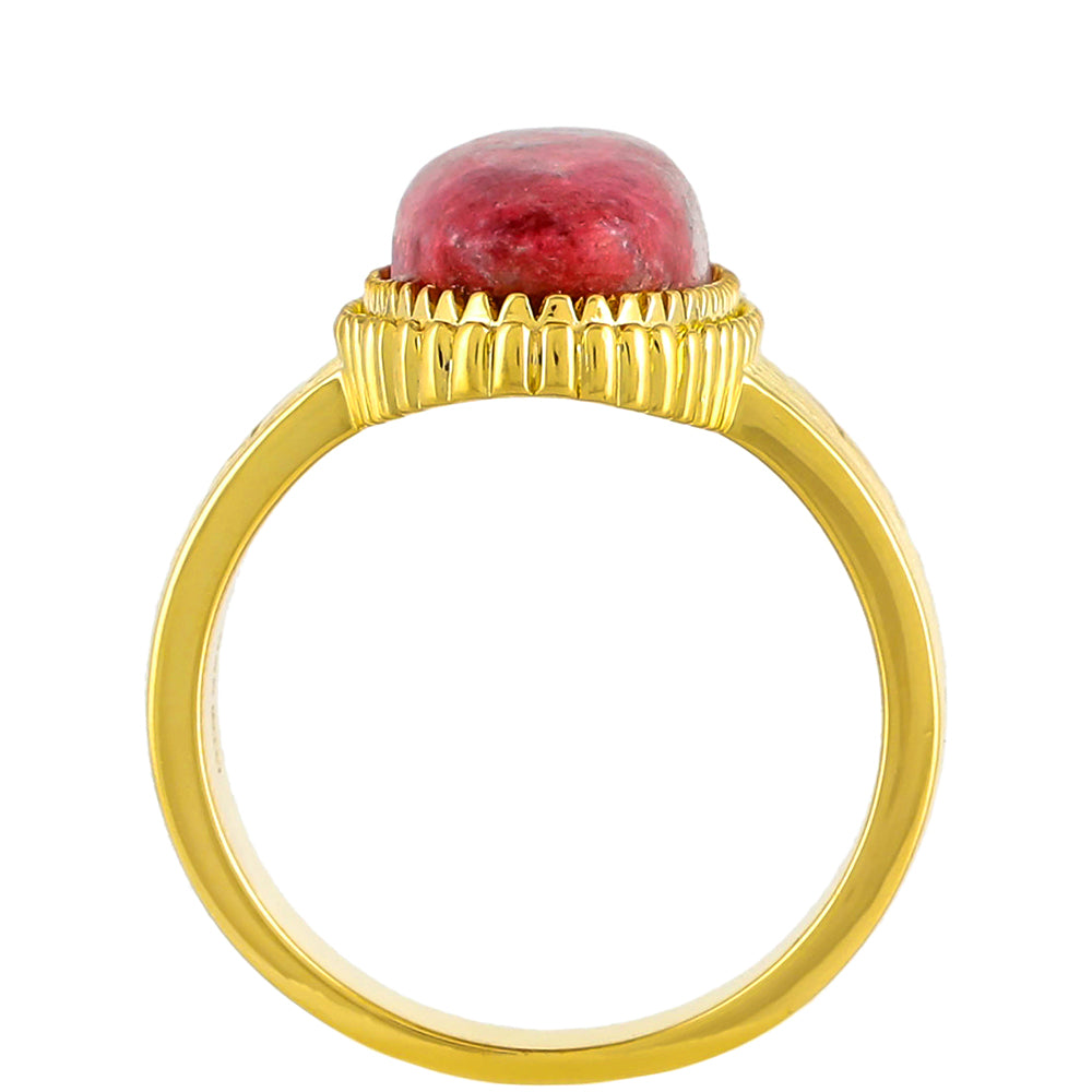 Pozlacený Stříbrný Prsten s Thulitem 4 