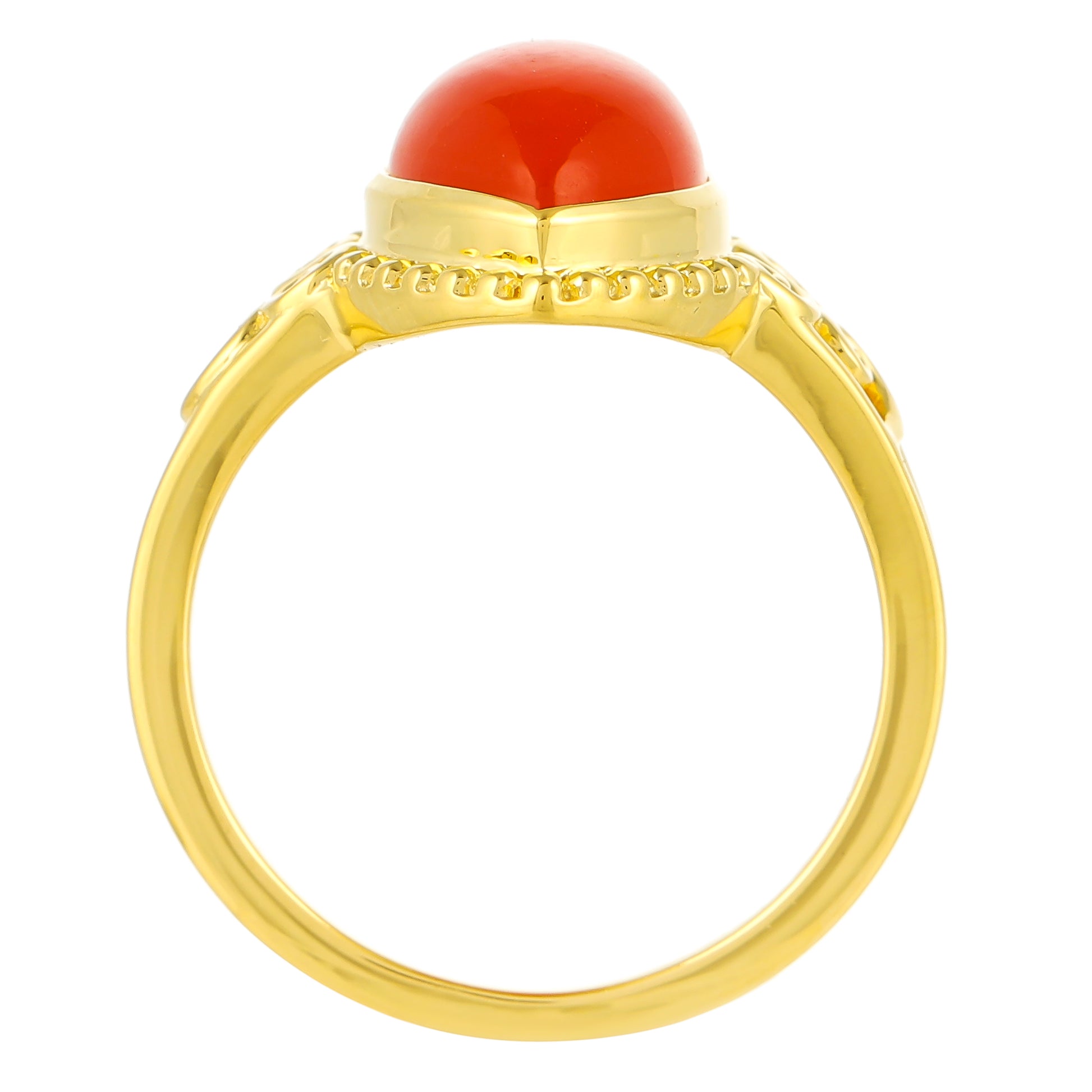 Pozlacený Stříbrný Prsten s Karneolem 4 