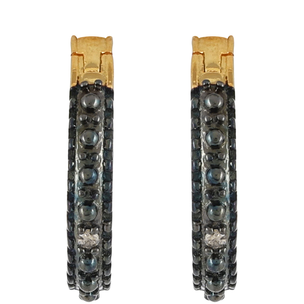 Pozlacené Stříbro 925/1000 - Náušnice s Champagne Diamantem - Karátové číslo: 0.01. přibližná hmotnost: 1.64 gramů 2 