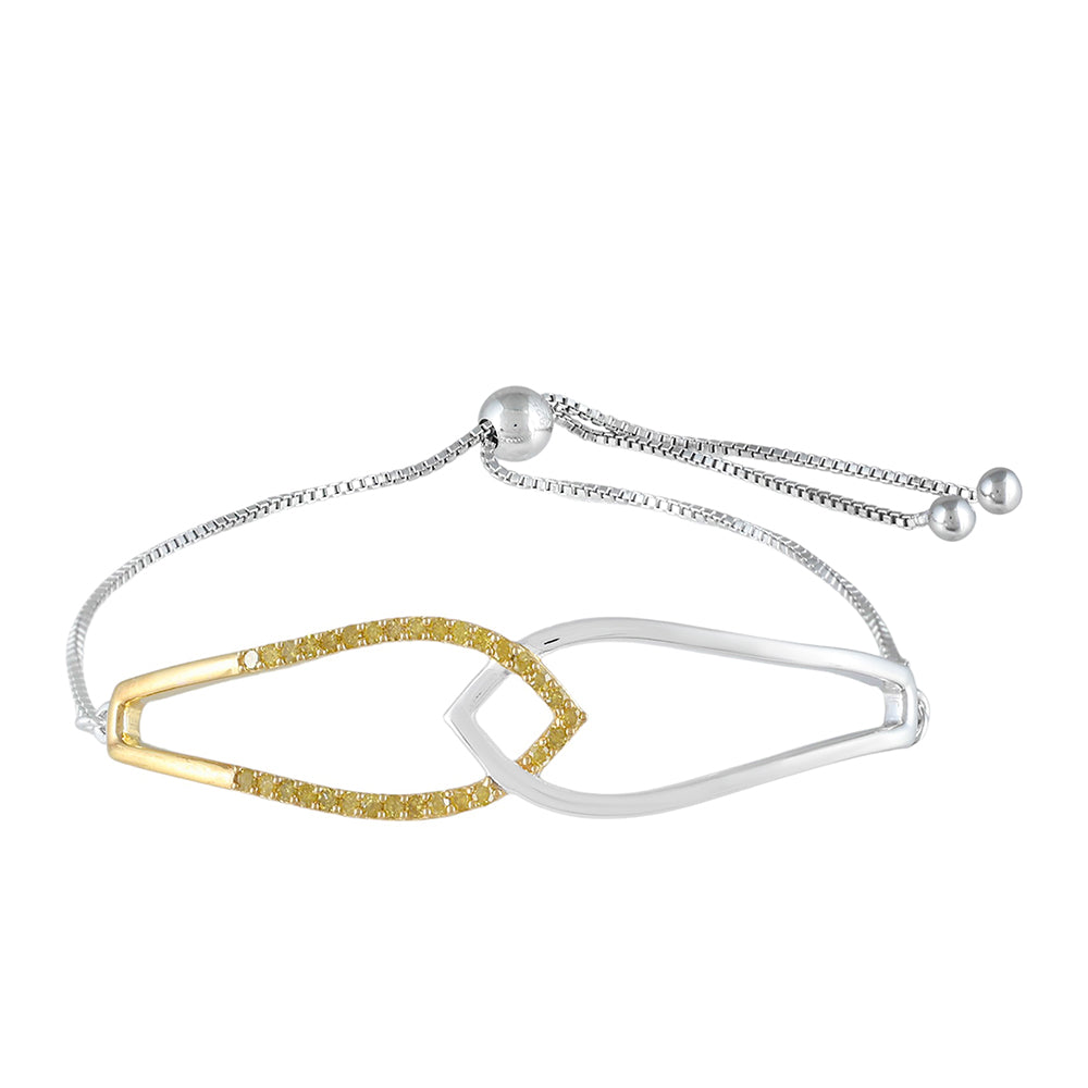 Pozlacený Stříbro 925/1000 Náramek s Veronský zelený diamantem - Karátové číslo: 0.3. přibližná hmotnost: 6.08 gramů