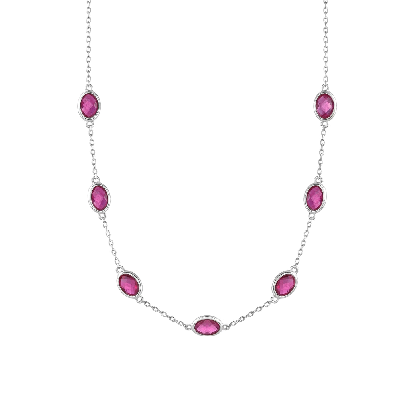Stříbrný Náhrdelník s Thajským Rubínem
