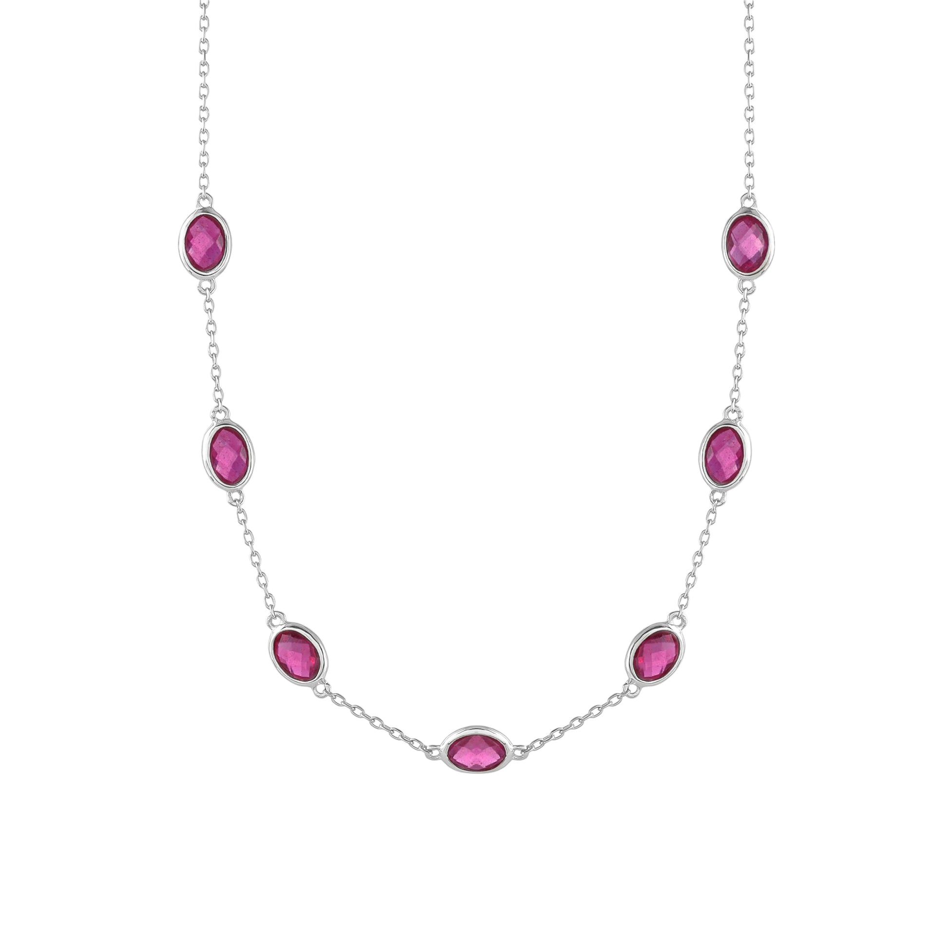 Stříbrný Náhrdelník s Thajským Rubínem 1 