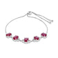 Stříbro 925/1000 Náramek s Thajským Rubínem a Bílým Topazem - Karátové číslo: 5.92. přibližná hmotnost: 5.37 gramů