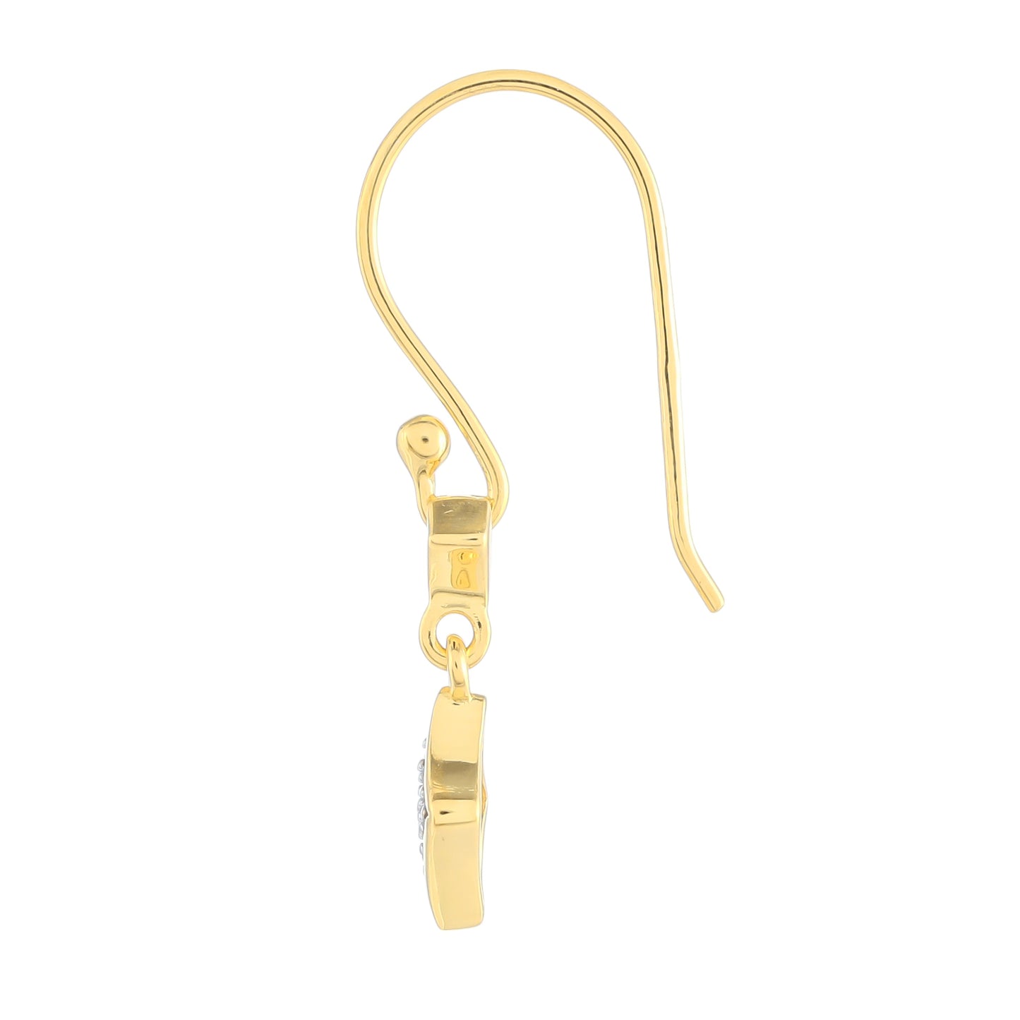 Pozlacené Stříbrné Náušnice s Bílým Diamantem