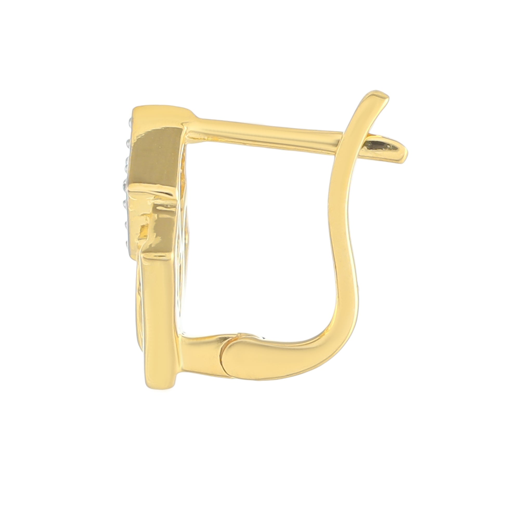 Pozlacené Stříbrné Náušnice s Bílým Diamantem 2 