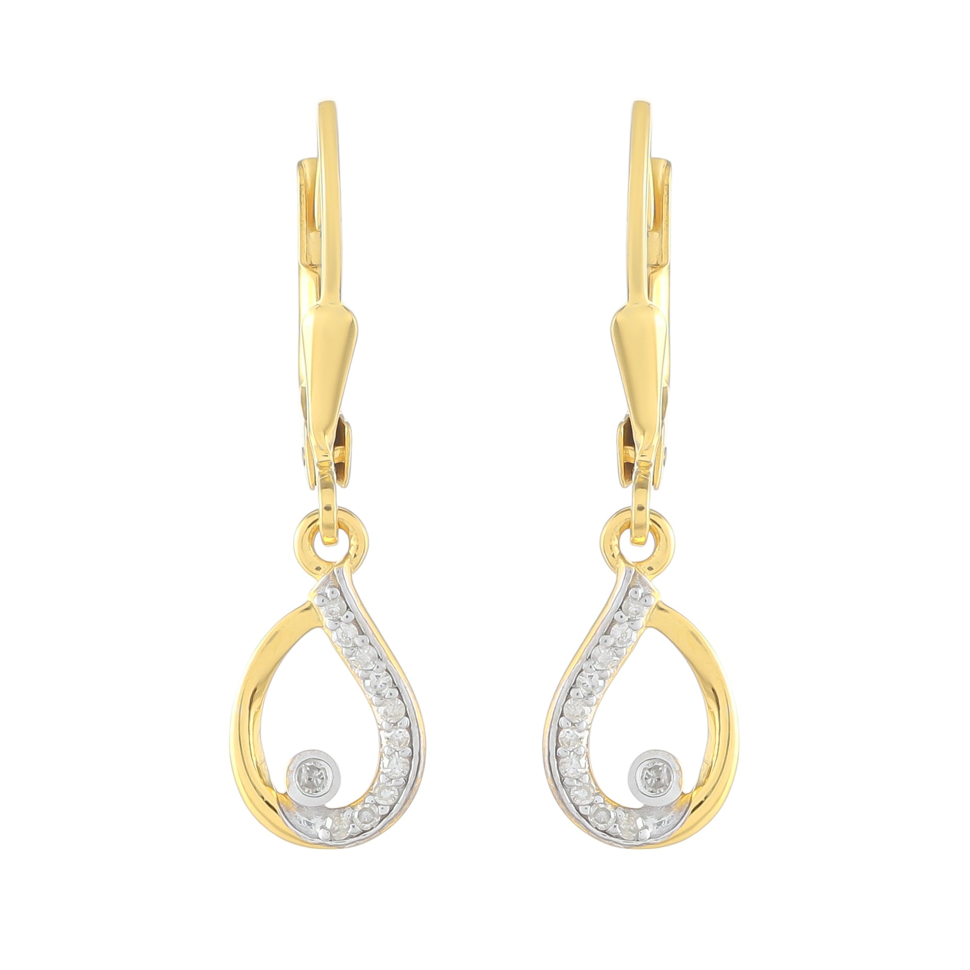 Pozlacené Stříbrné Náušnice s Bílým Diamantem 1 