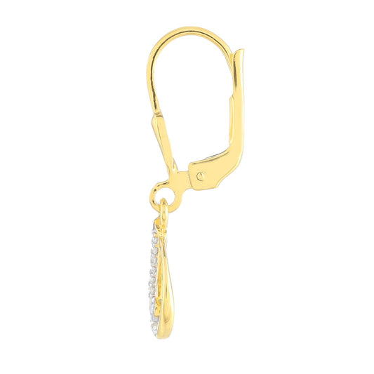 Pozlacené Stříbrné Náušnice s Bílým Diamantem