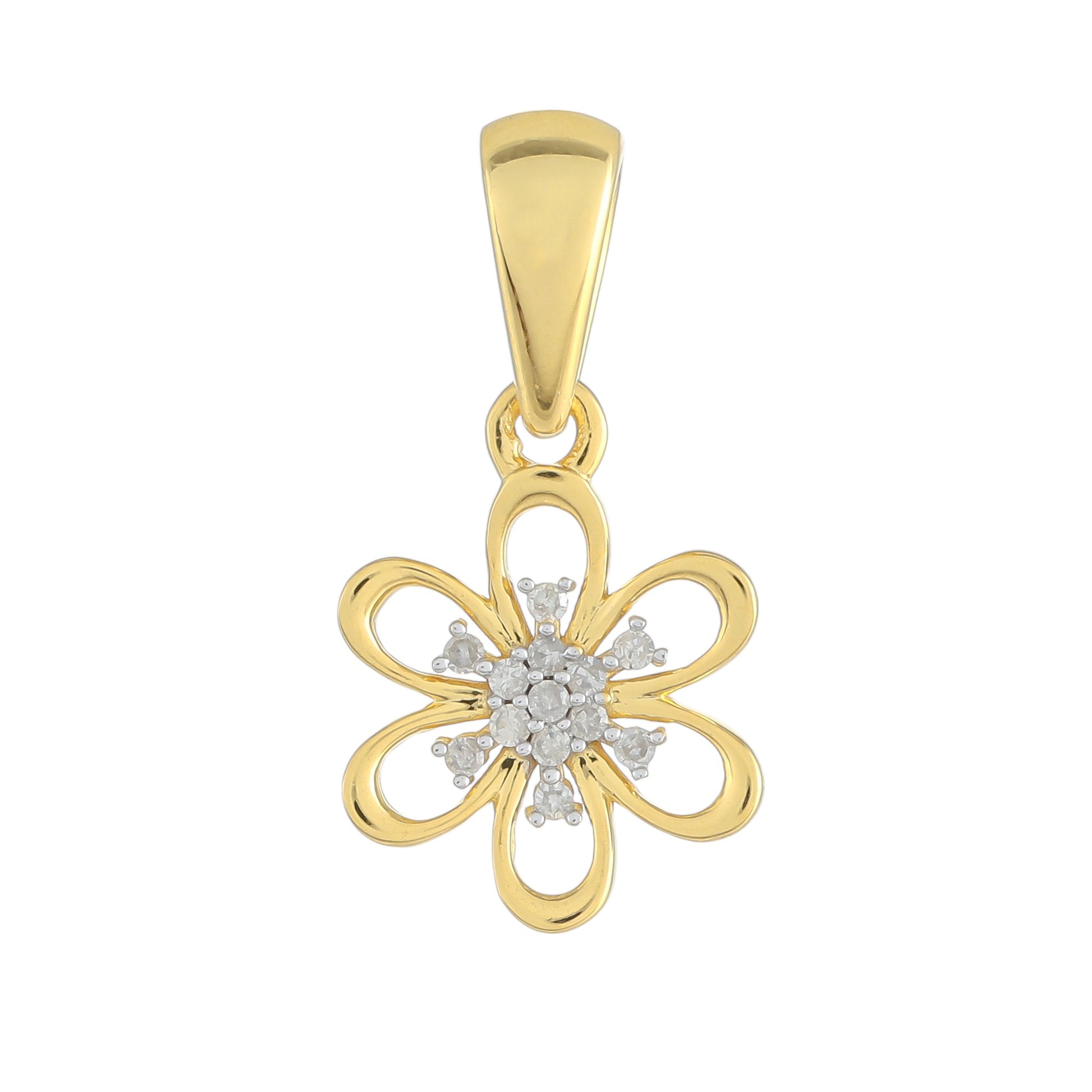 Pozlacený Stříbrný Přívěsek s Bílým Diamantem 1 