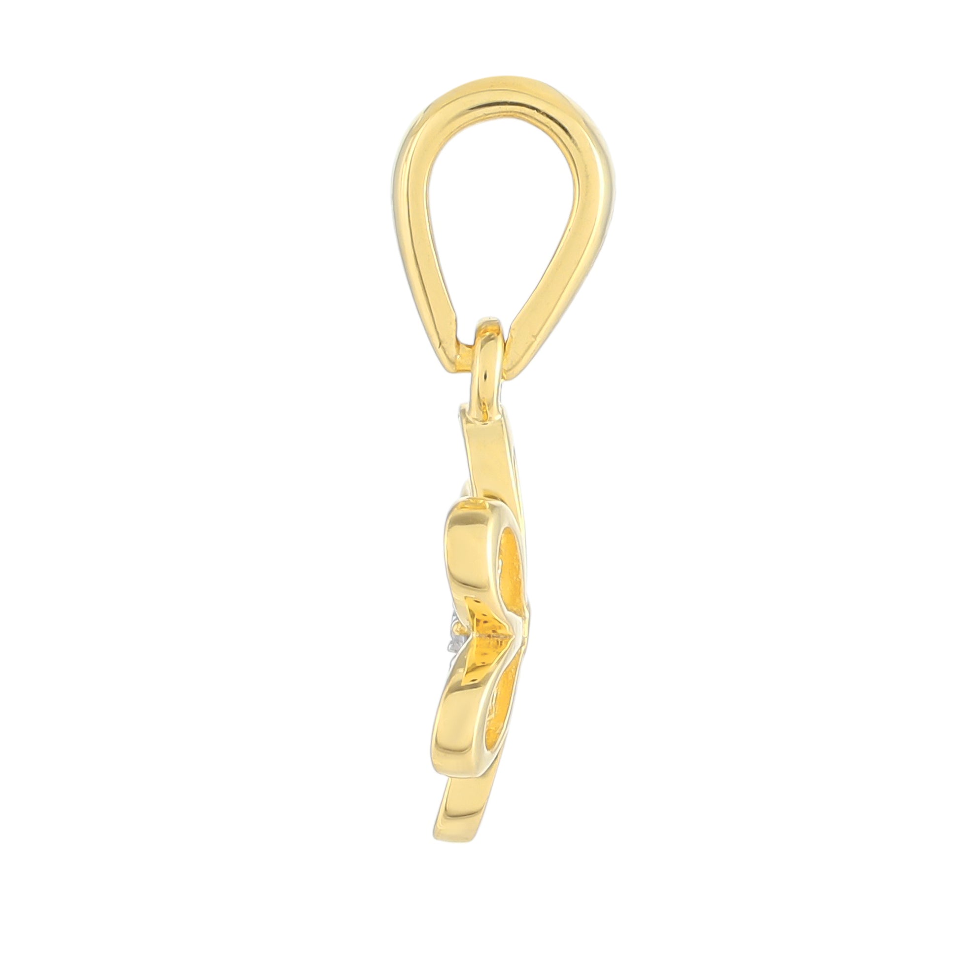Pozlacený Stříbrný Přívěsek s Bílým Diamantem 2 