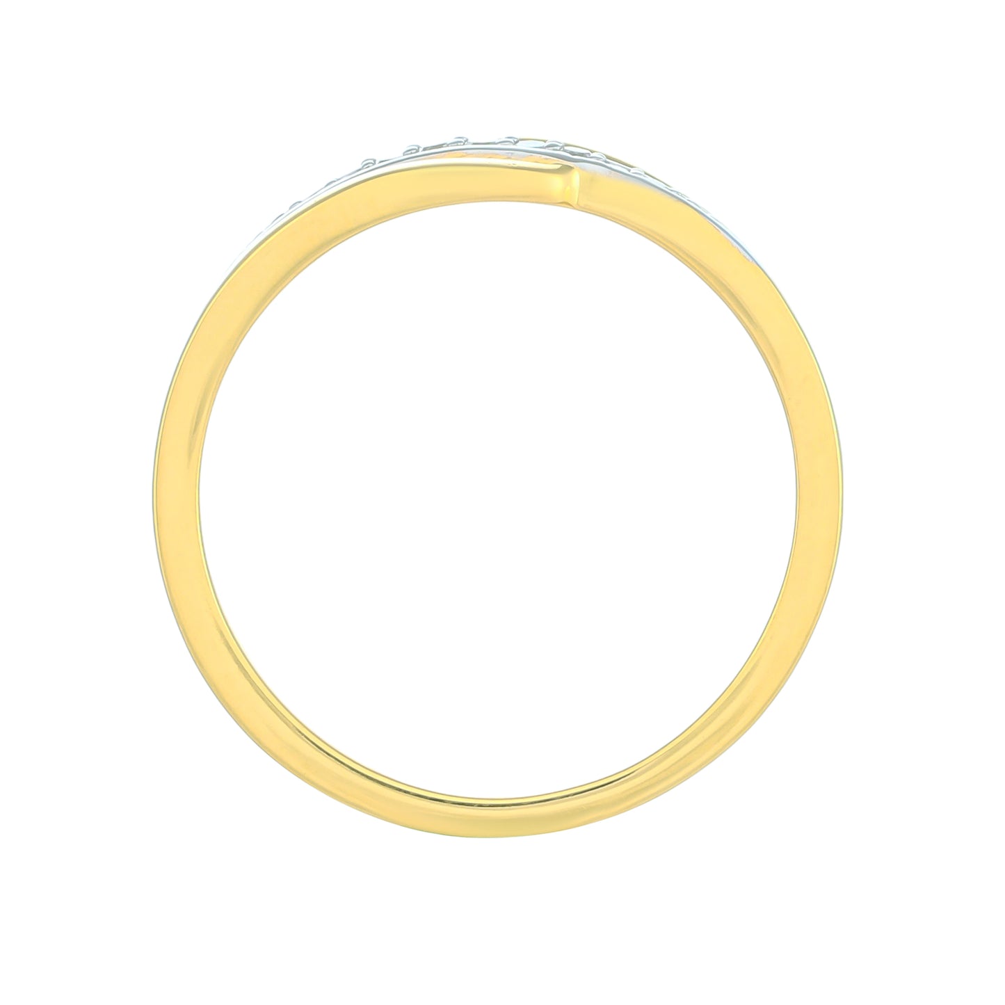 Pozlacené Stříbro 925/1000 - Prsten s Bílým Diamantem - Karátové číslo: 0.06. přibližná hmotnost: 2.02 gramů