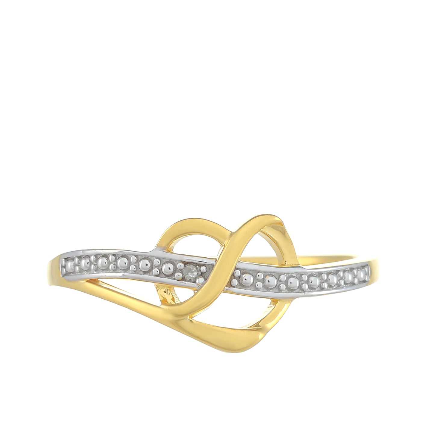 Pozlacené Stříbro 925/1000 - Prsten s Bílým Diamantem - Karátové číslo: 0.01. přibližná hmotnost: 2.05 gramů