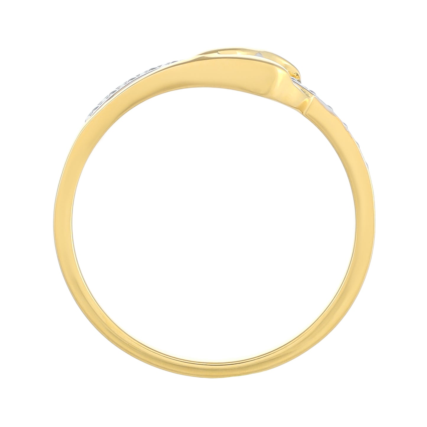 Pozlacené Stříbro 925/1000 - Prsten s Bílým Diamantem - Karátové číslo: 0.01. přibližná hmotnost: 2.05 gramů