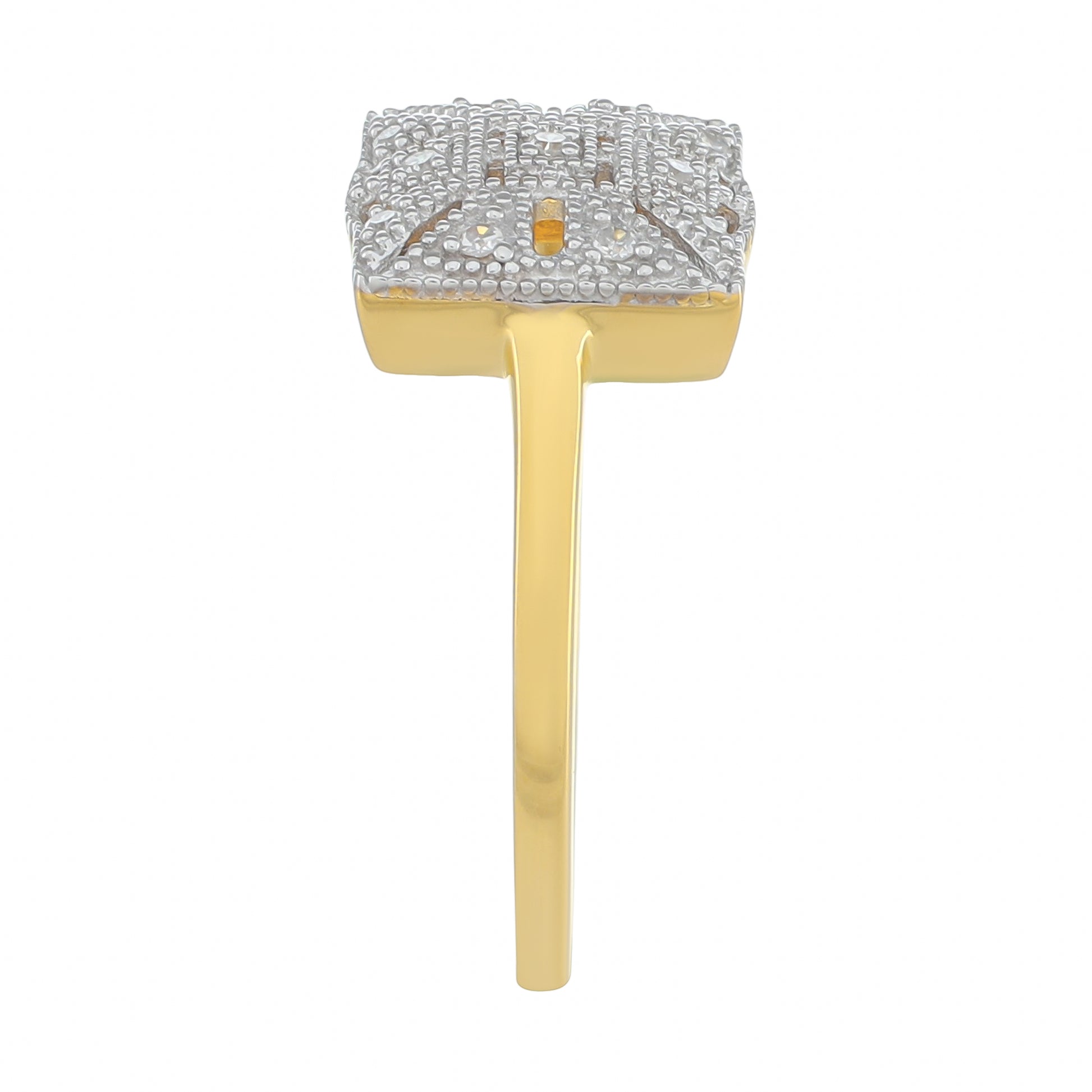 Pozlacený Stříbrný Prsten s Bílým Diamantem 3 