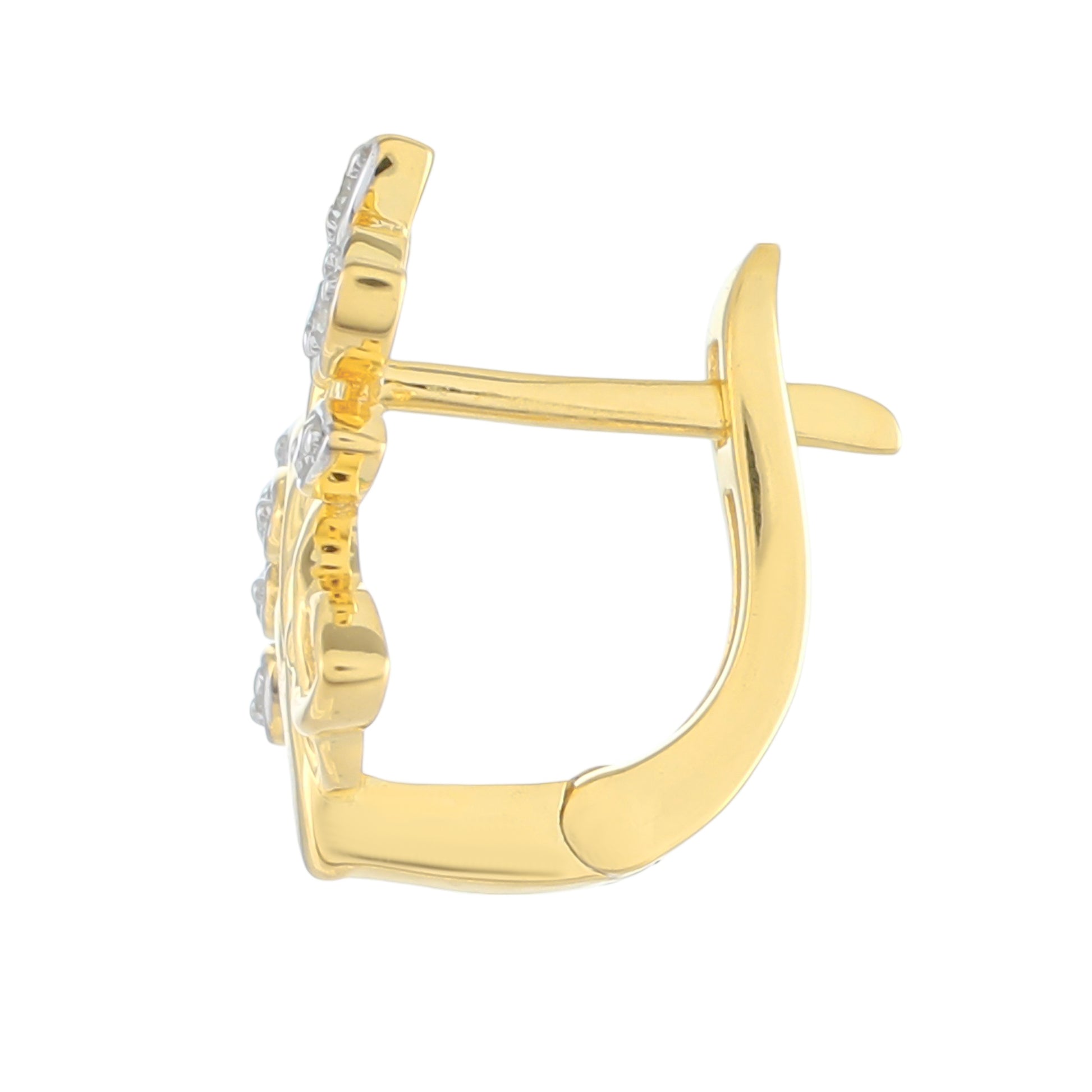 Pozlacené Stříbrné Náušnice s Bílým Diamantem 2 