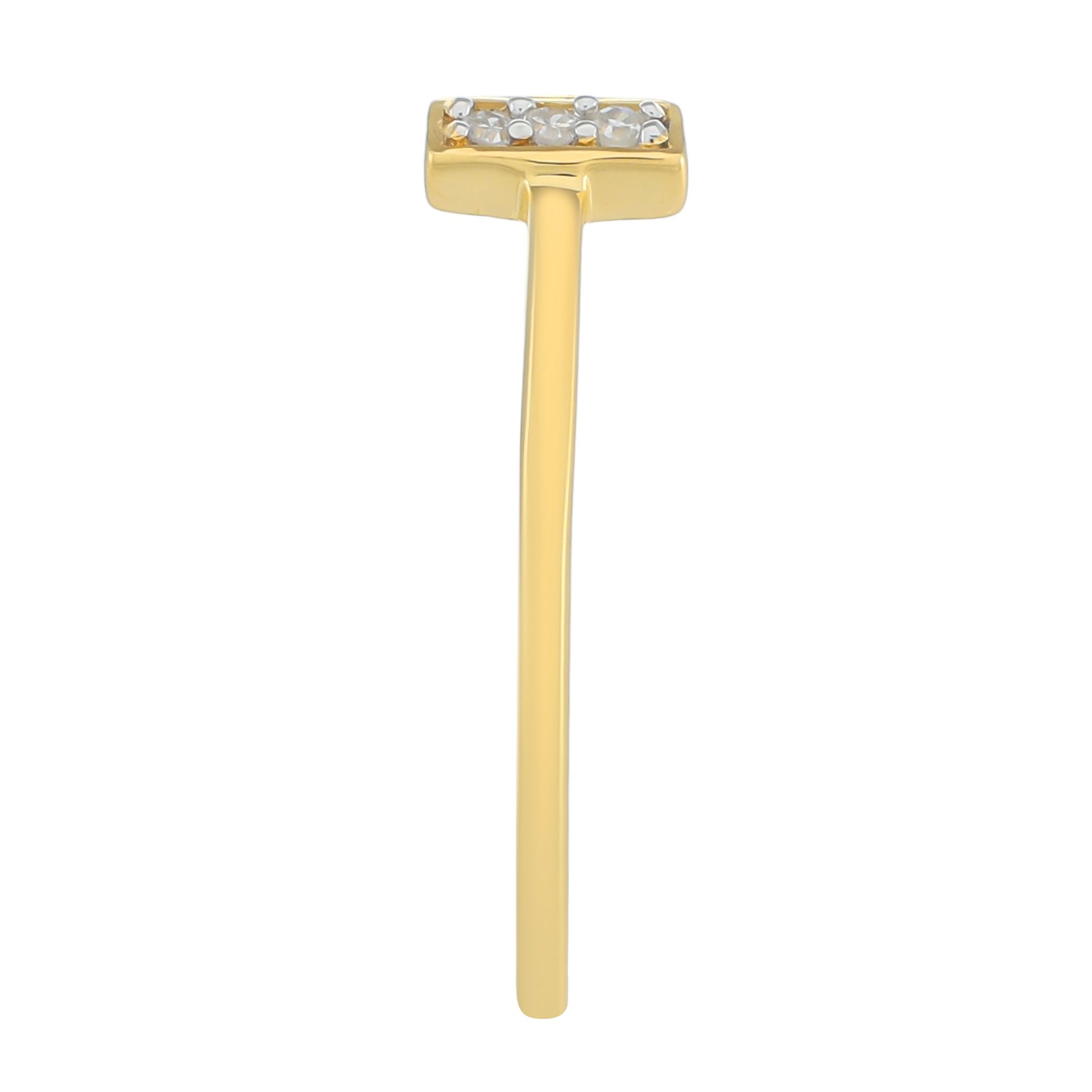 Pozlacený Stříbrný Prsten s Bílým Diamantem 3 