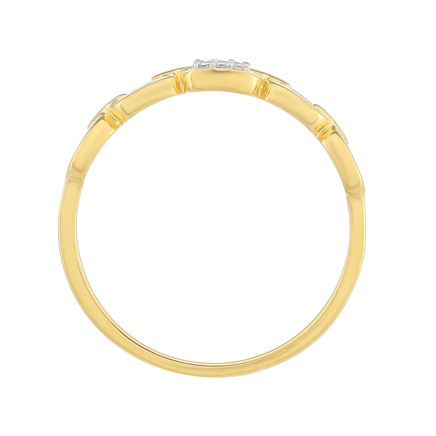 Pozlacený Stříbrný Prsten s Bílým Diamantem