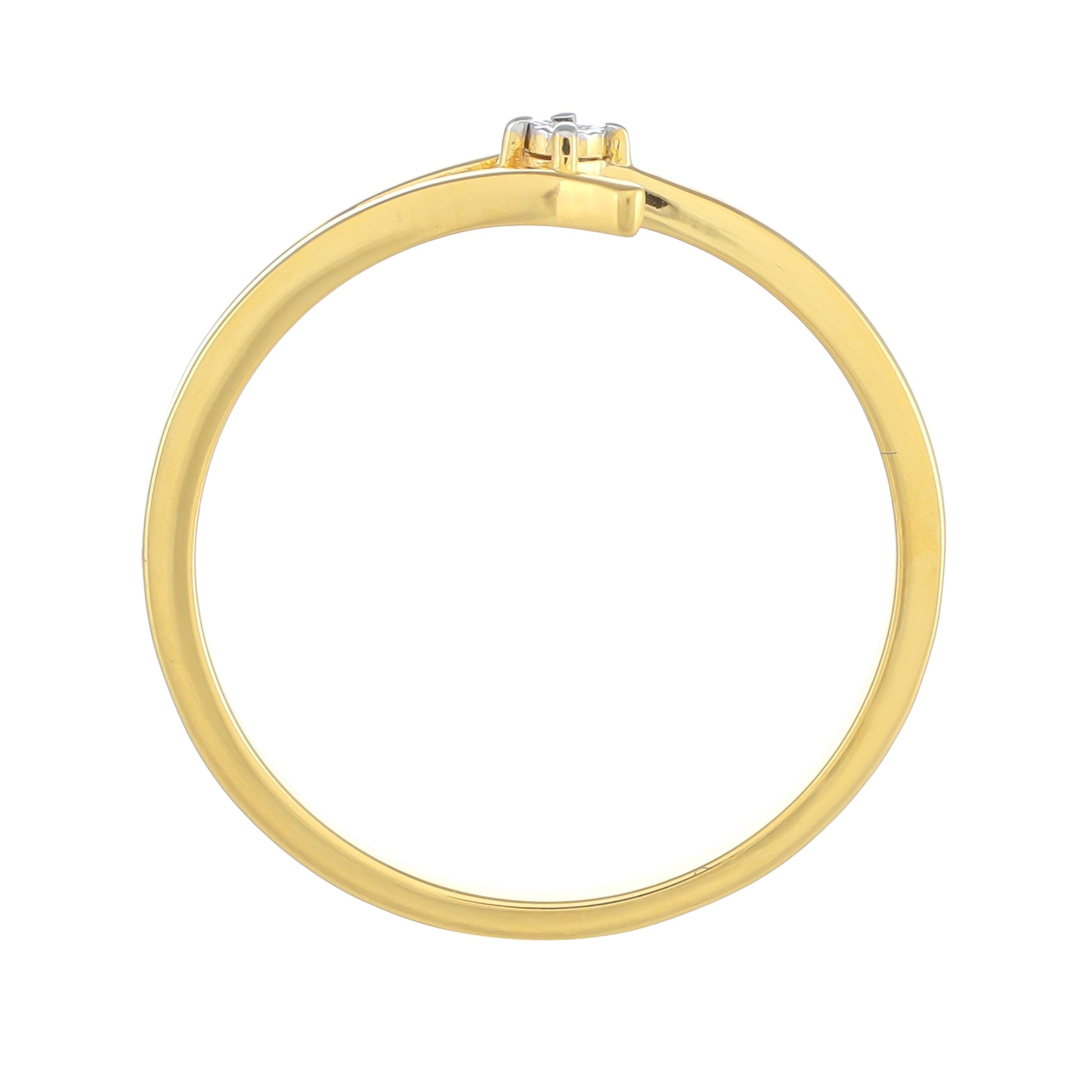 Pozlacené Stříbro 925/1000 - Prsten s Bílým Diamantem - Karátové číslo: 0.01. přibližná hmotnost: 1.32 gramů 4 