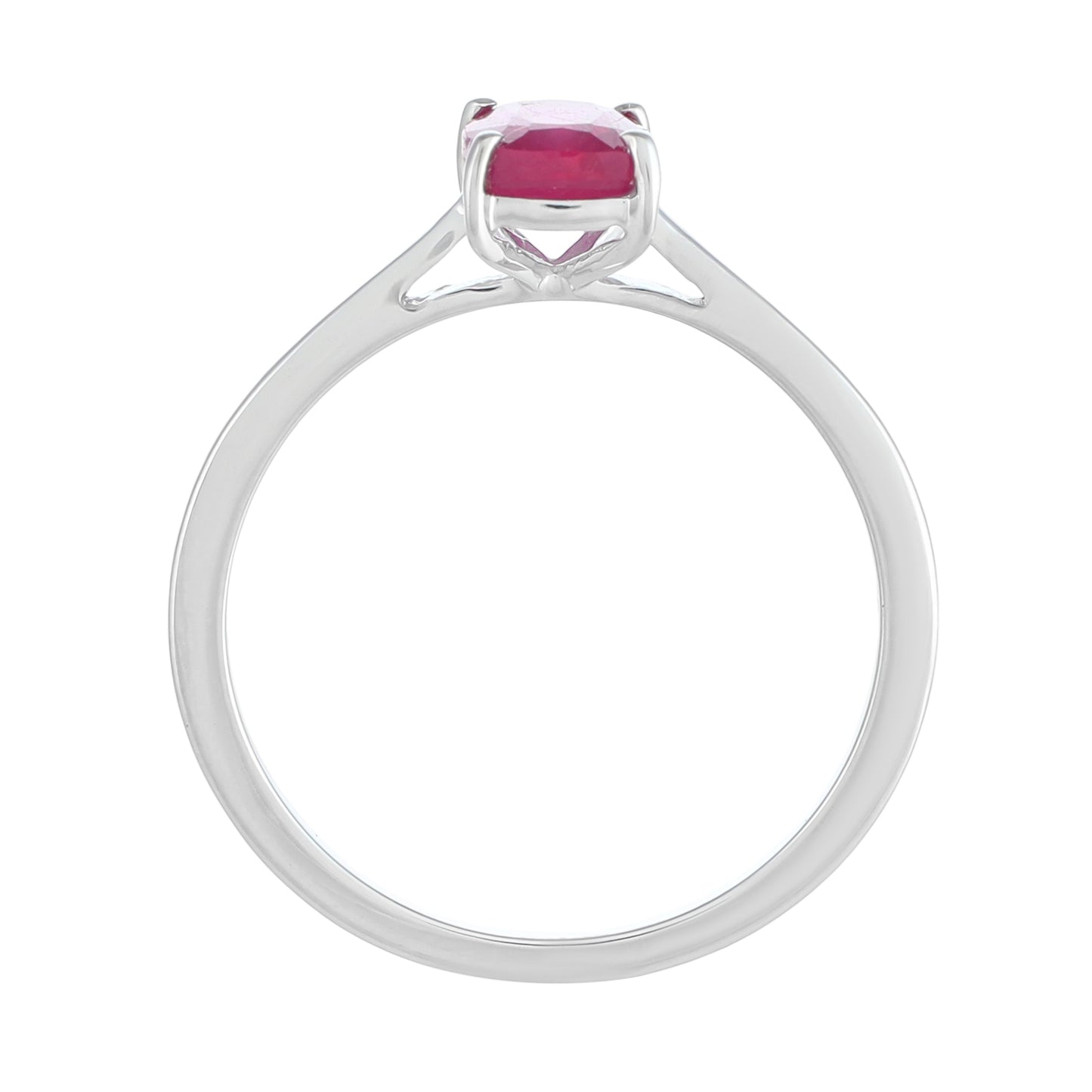 Stříbro 925/1000 Prsten s Thajským Rubínem - Karátové číslo: 1.28. přibližná hmotnost: 1.69 gramů