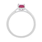 Stříbro 925/1000 Prsten s Thajským Rubínem - Karátové číslo: 1.28. přibližná hmotnost: 1.69 gramů
