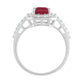 Stříbrný Prsten s Thajským Rubínem a Bílým Topazem