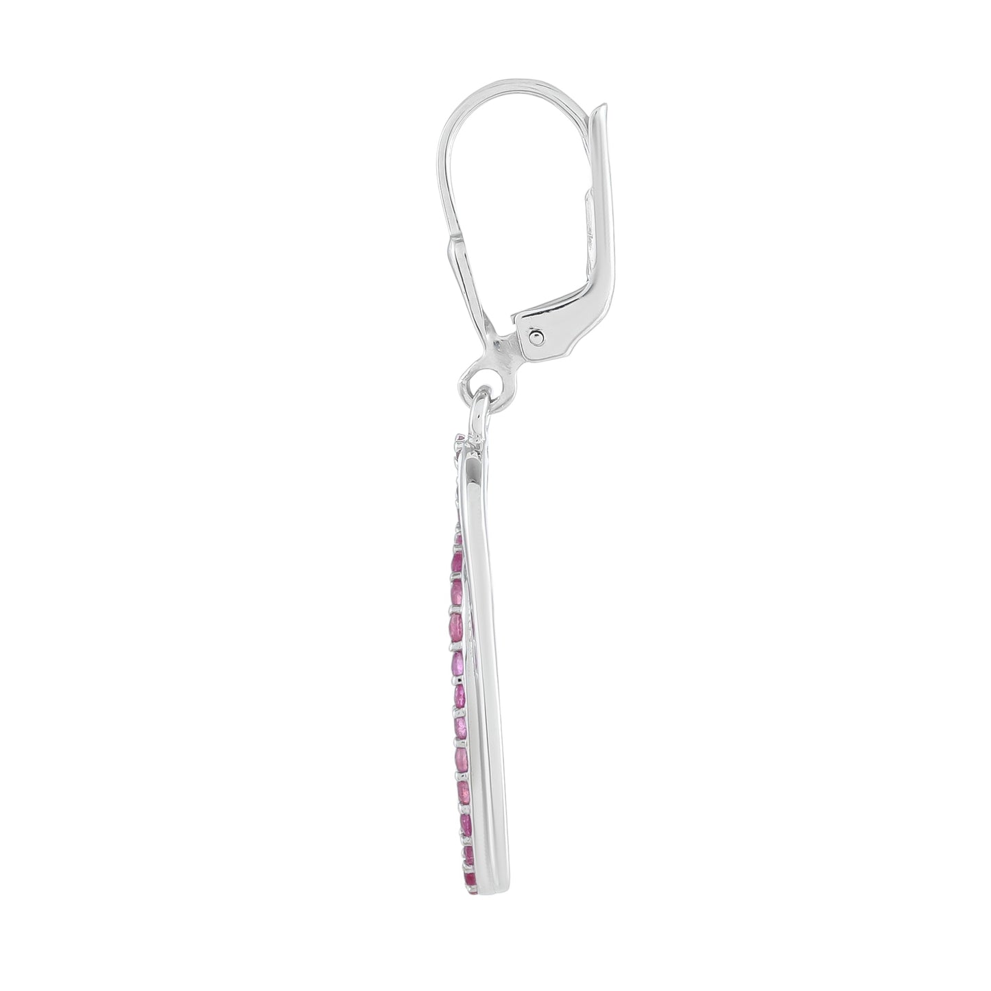 Stříbro 925/1000 - Náušnice s Thajským Rubínem - Karátové číslo: 1.44. přibližná hmotnost: 3.39 gramů