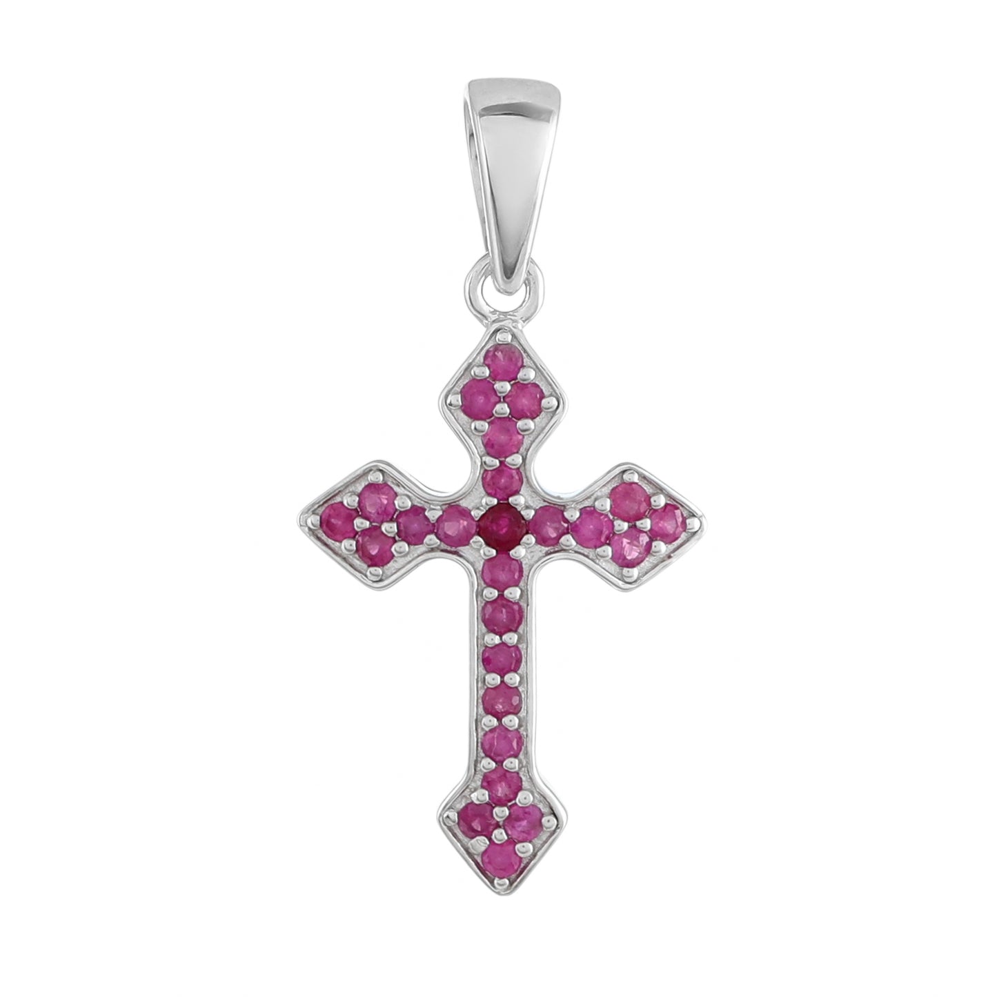 Stříbro 925/1000 - Přívěsek s Thajským Rubínem - Karátové číslo: 0.49. přibližná hmotnost: 1.78 gramů