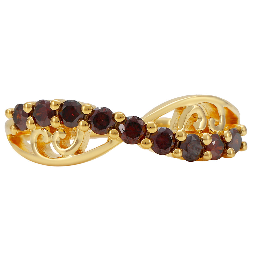 Pozlacené stříbro 925/1000 Prsten s Červeným Diamantem - Karátové číslo: 0.49. přibližná hmotnost: 2.79 gramů 1 