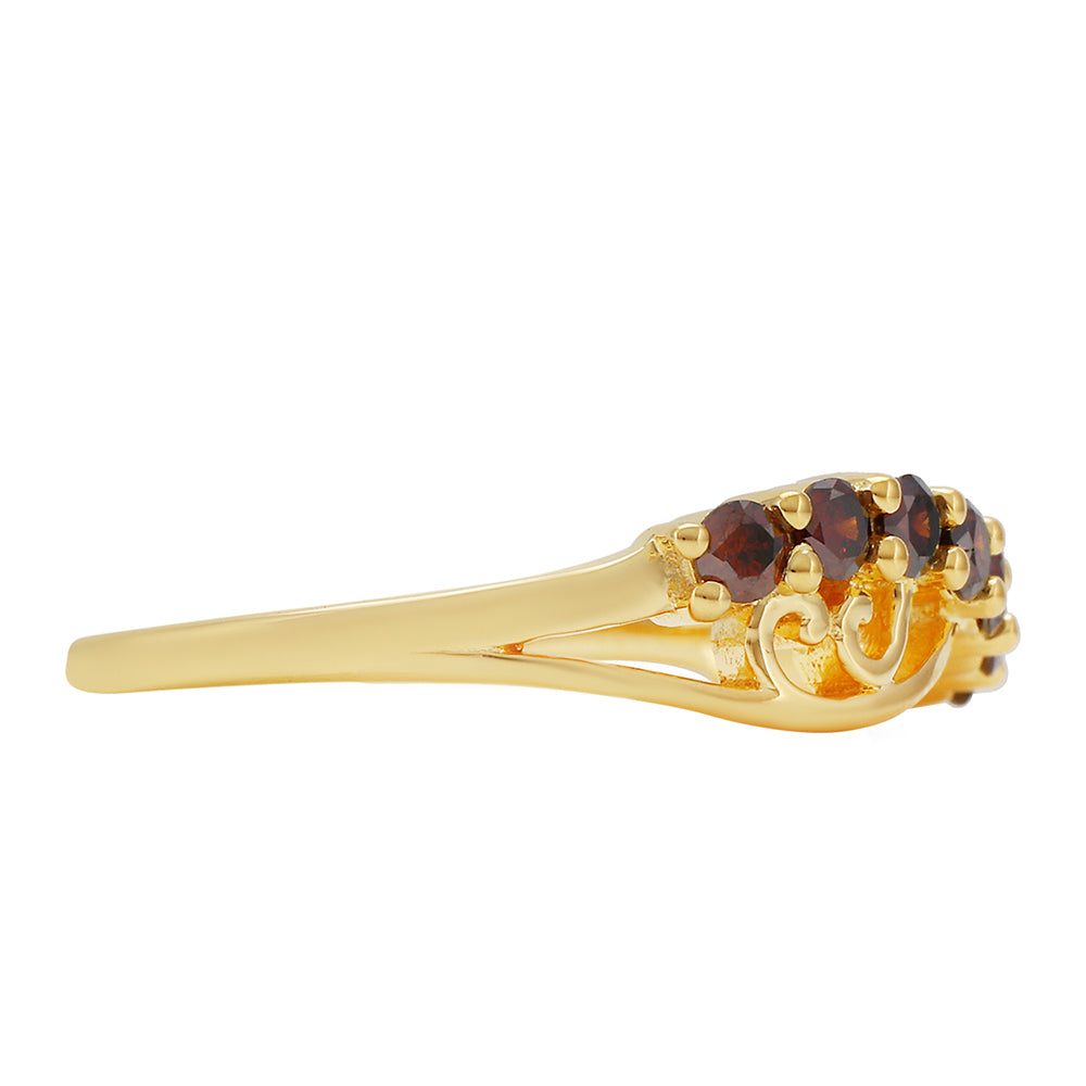 Pozlacené stříbro 925/1000 Prsten s Červeným Diamantem - Karátové číslo: 0.49. přibližná hmotnost: 2.79 gramů 2 