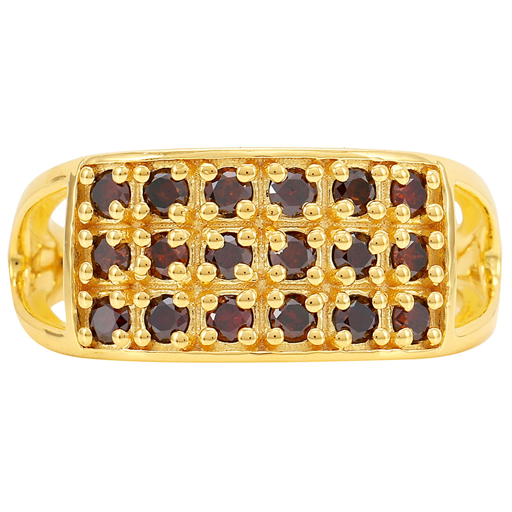 Pozlacené Stříbro 925/1000 - Prsten s Červeným Diamantem - Karátové číslo: 0.56. přibližná hmotnost: 3.05 gramů 1 