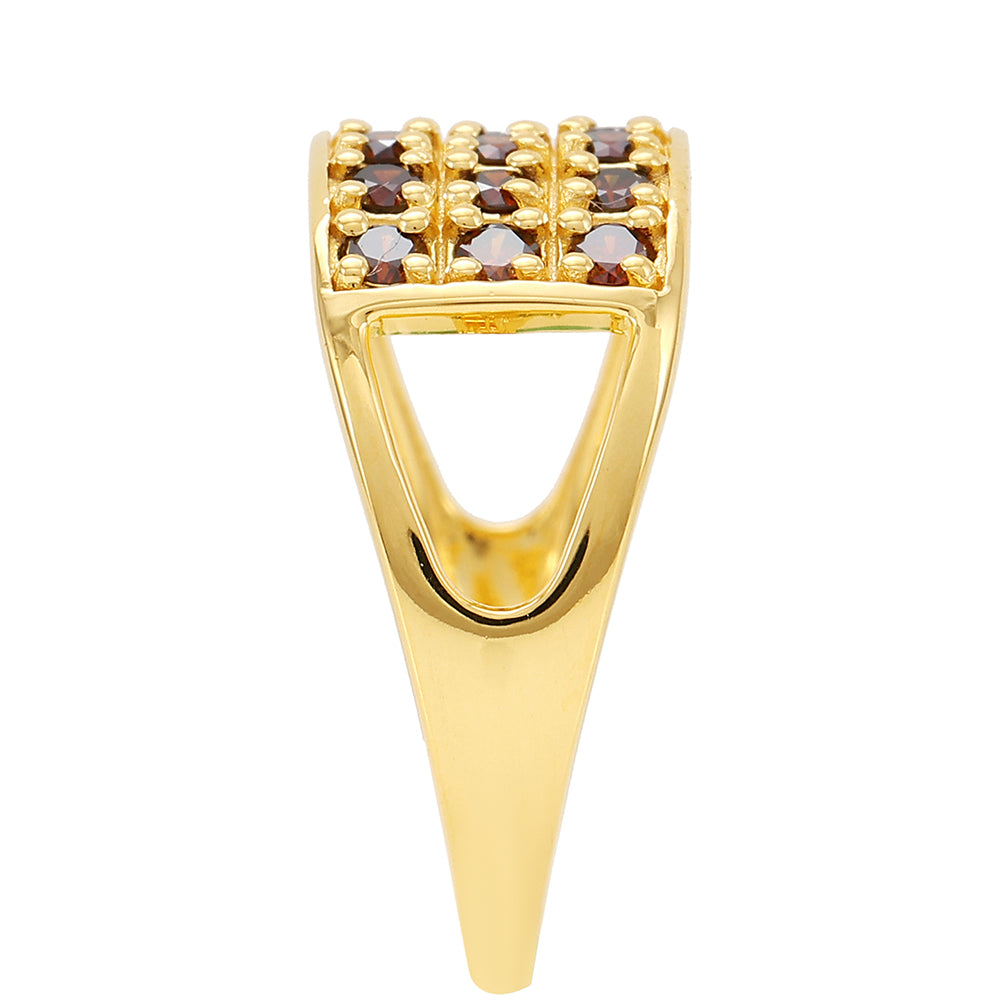 Pozlacené Stříbro 925/1000 - Prsten s Červeným Diamantem - Karátové číslo: 0.56. přibližná hmotnost: 3.05 gramů 3 