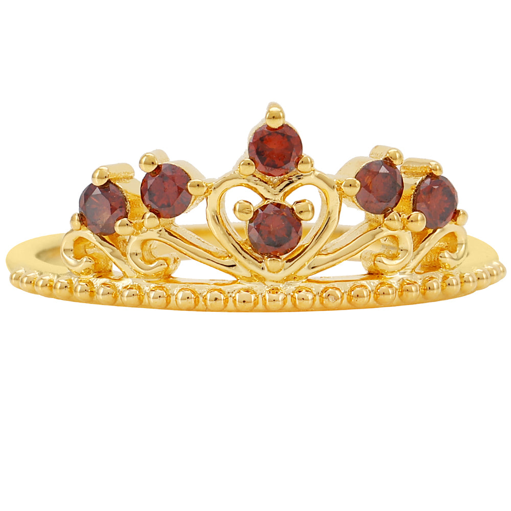 Pozlacený Stříbrný Prsten s Červeným Diamantem 1 