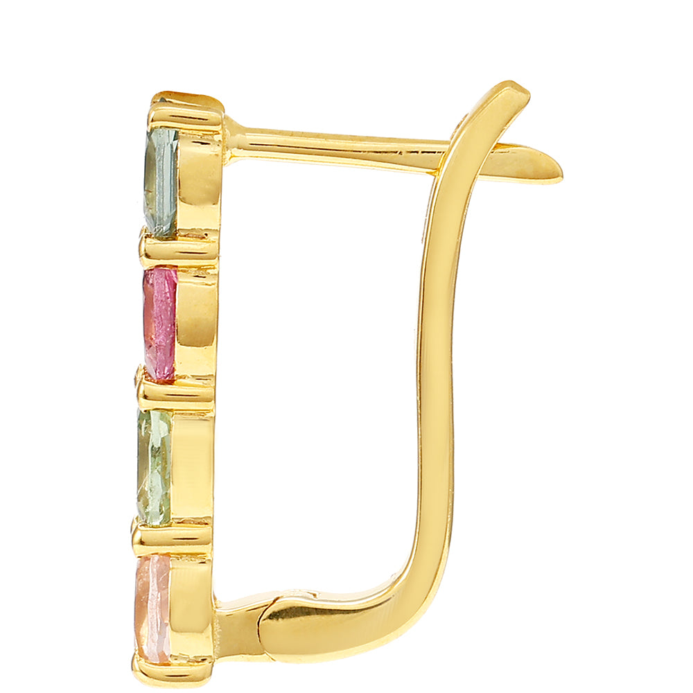 Pozlacené Stříbrné Náušnice s Duhovým Turmalínem z Pelmadulla 2 
