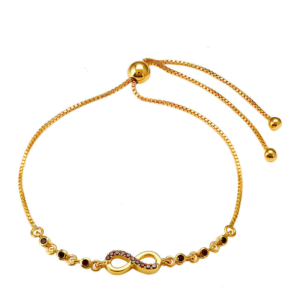 Pozlacené stříbro 925/1000 Náramek s Červeným Diamantem - Karátové číslo: 0.18. přibližná hmotnost: 3.62 gramů