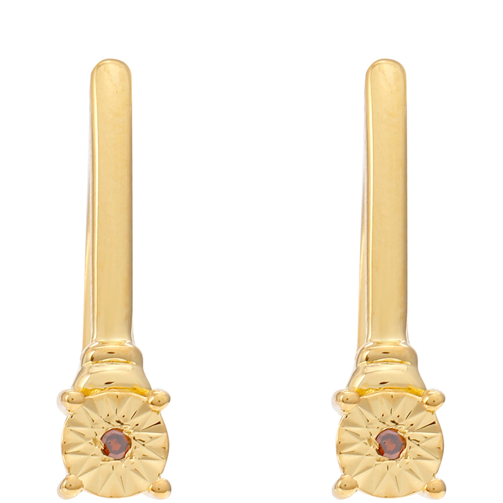 Pozlacené Stříbro 925/1000 - Sada s Červeným Diamantem - Karátové číslo: 0.02. přibližná hmotnost: 3.73 gramů ( Náušnice+Prsten ) 2 