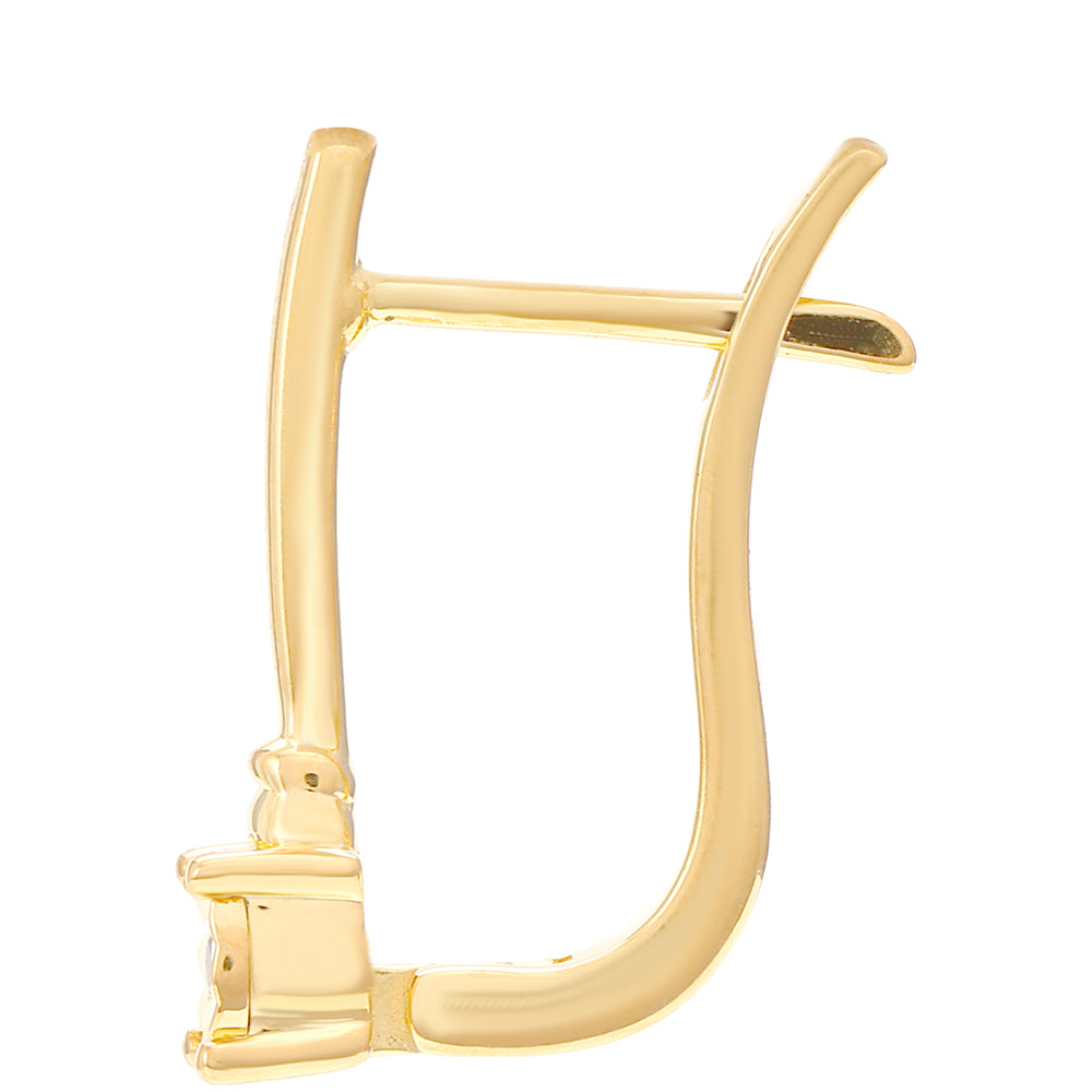 Pozlacené Stříbro 925/1000 - Sada s Červeným Diamantem - Karátové číslo: 0.02. přibližná hmotnost: 3.73 gramů ( Náušnice+Prsten )