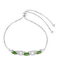 Stříbrný Náramek s Chromovým Diopsidem a Bílým Topazem
