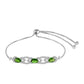 Stříbrný Náramek s Chromovým Diopsidem a Bílým Topazem