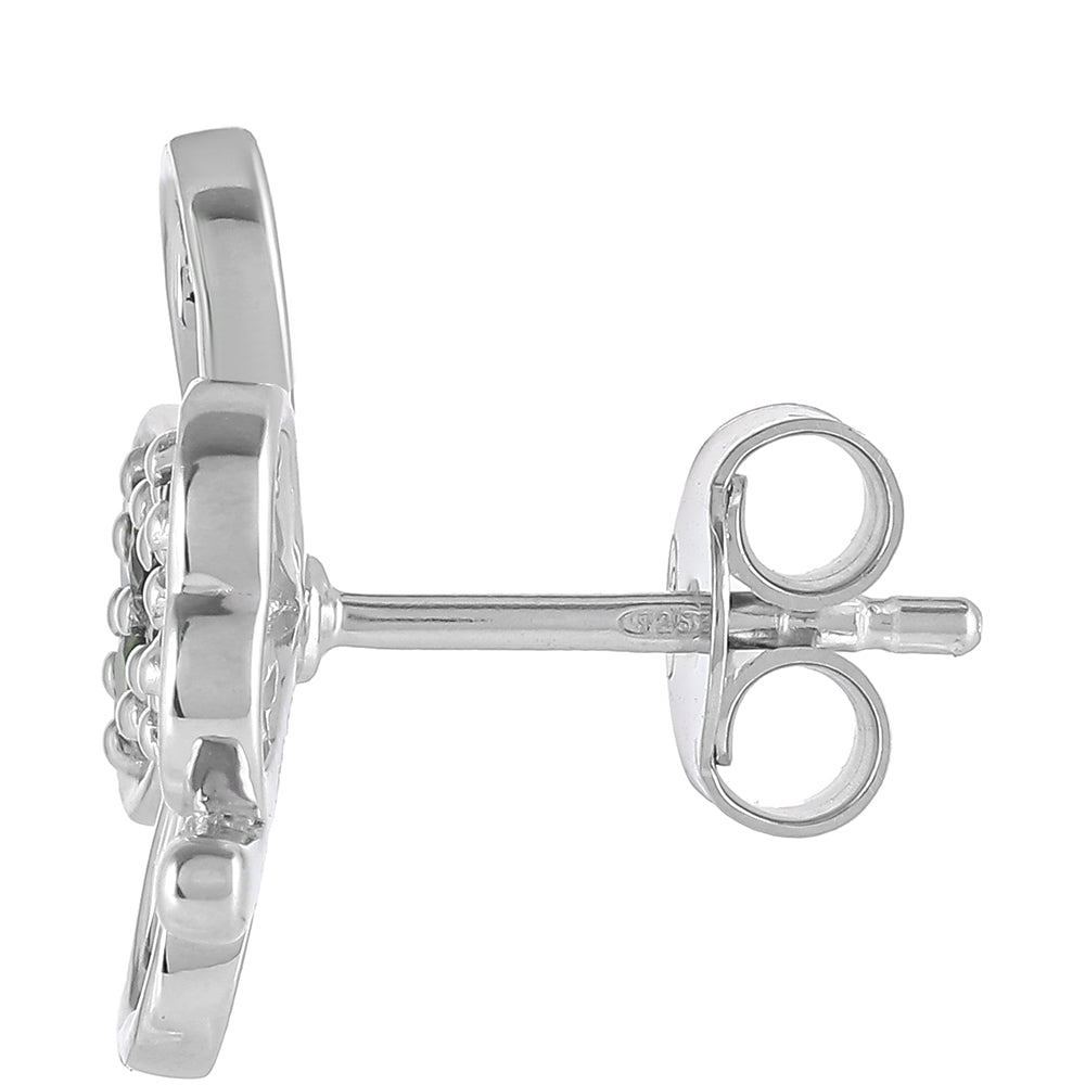 Stříbro 925/1000 - Náušnice s Chromovým Diopsidem - Karátové číslo: 0.43. přibližná hmotnost: 3.27 gramů 2 