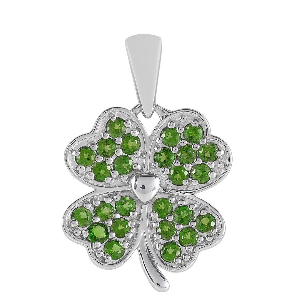 Stříbro 925/1000 - Přívěsek s Chromovým Diopsidem - Karátové číslo: 0.91. přibližná hmotnost: 2.52 gramů 1 