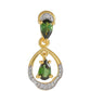 Pozlacené Stříbro 925/1000 - Přívěsek se Zeleným Turmalínem a Přírodním Zirkonem - Karátové číslo: 0.49. přibližná hmotnost: 0.87 gramů