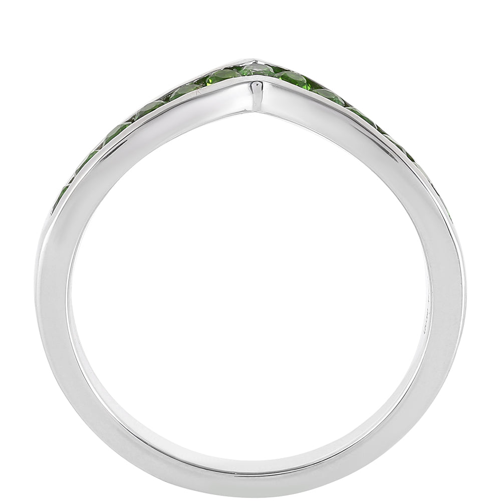 Stříbrný Prsten s Chromovým Diopsidem 4 