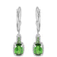 Stříbro 925/1000 - Náušnice s Chromovým Diopsidem - Karátové číslo: 1.68. přibližná hmotnost: 2.54 gramů