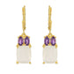 Pozlacené Stříbrné Náušnice s Duhovým Měsíčním Kamenem a Brazilským Ametystem