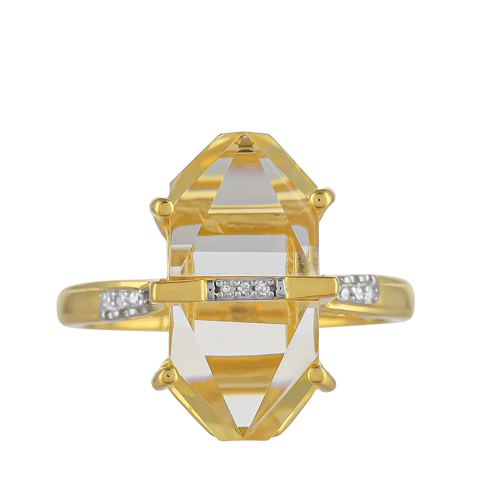 Pozlacený Stříbrný Prsten s Americkým Ohnivým Opálem a Bílým Diamantem 1 