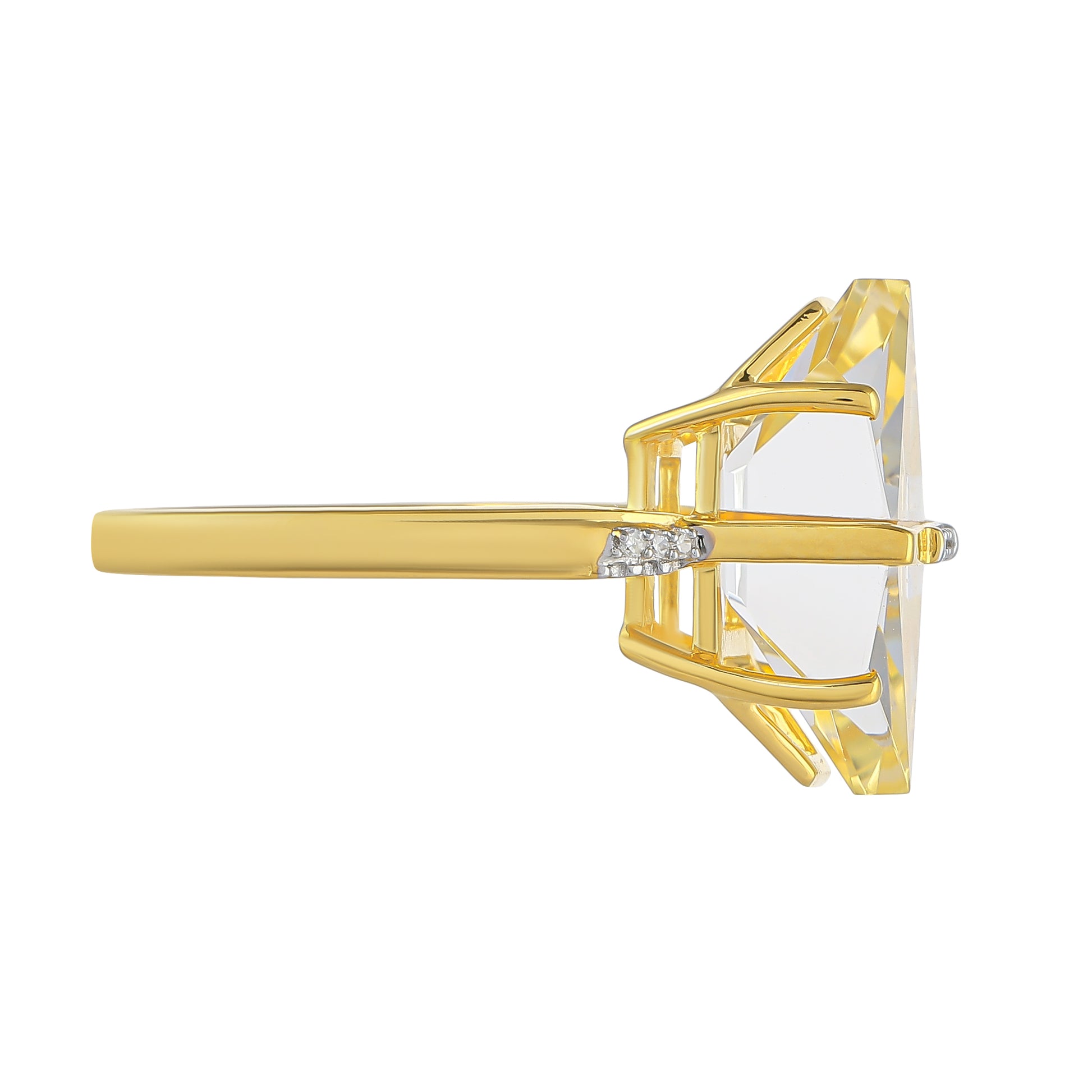 Pozlacený Stříbrný Prsten s Americkým Ohnivým Opálem a Bílým Diamantem 2 