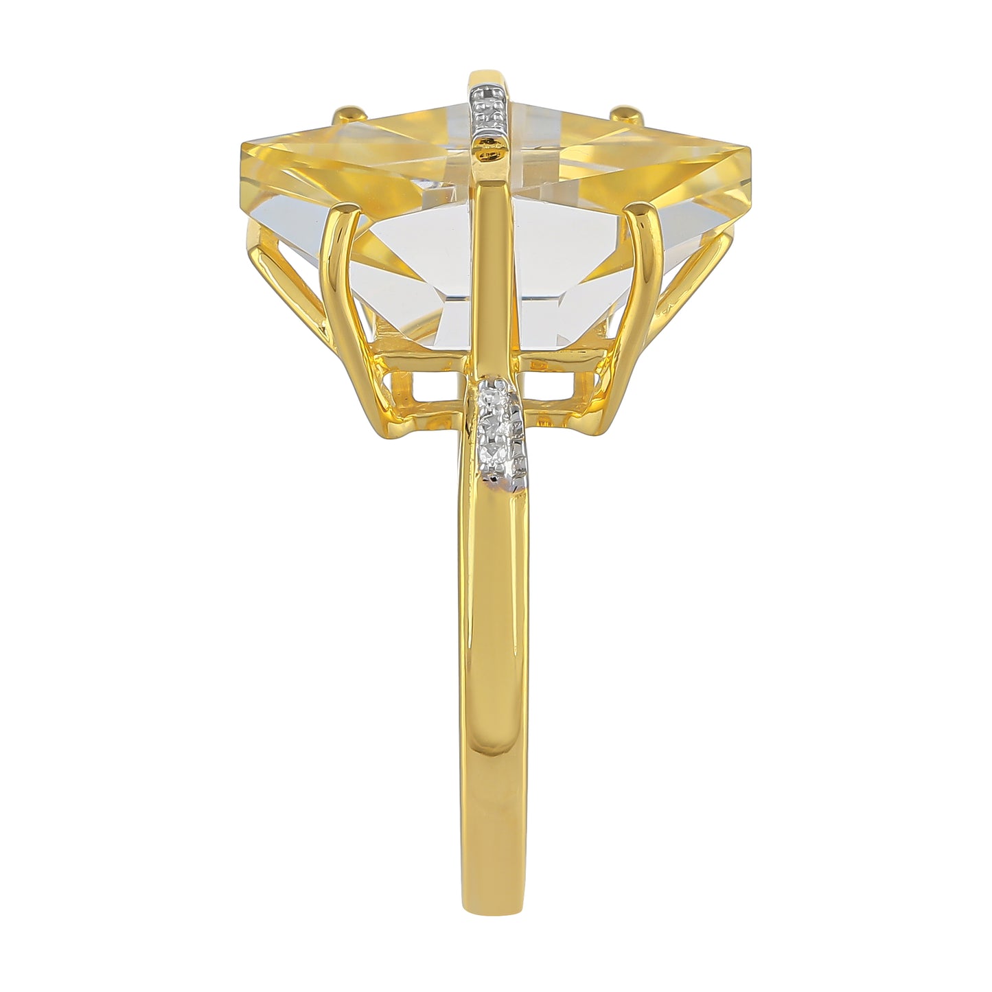 Pozlacený Stříbrný Prsten s Americkým Ohnivým Opálem a Bílým Diamantem