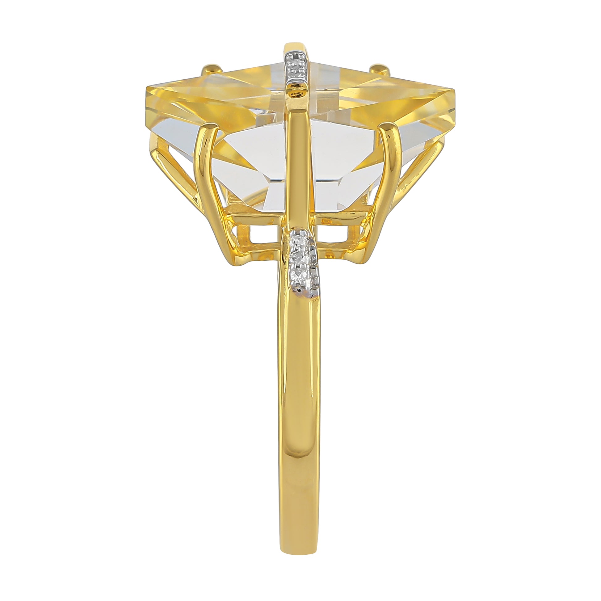 Pozlacený Stříbrný Prsten s Americkým Ohnivým Opálem a Bílým Diamantem 3 